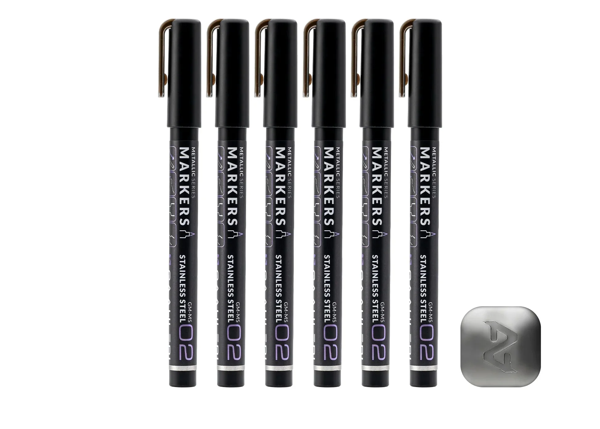 Metallic Series Markers Stainless Steel (Set of 6)