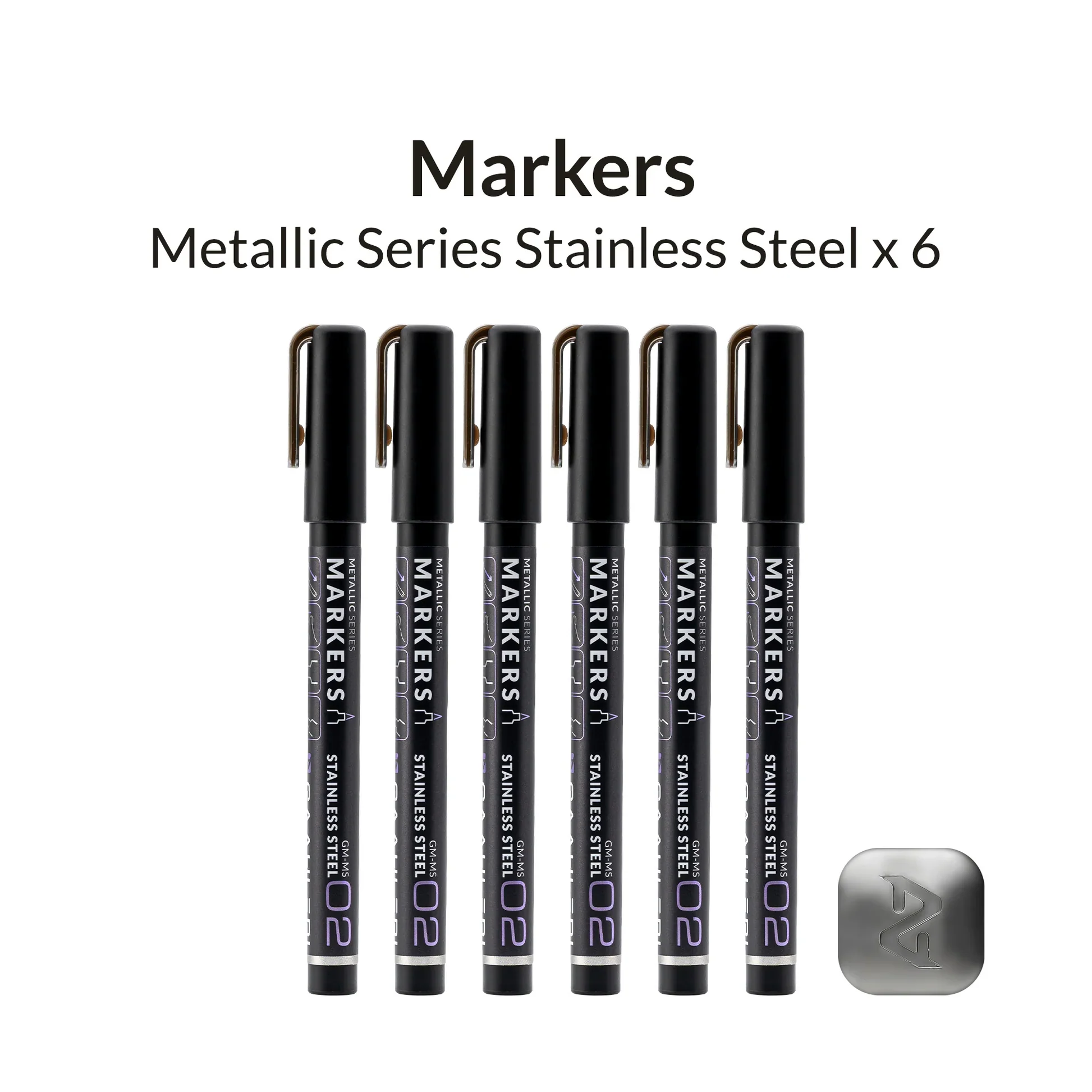 Metallic Series Markers Stainless Steel (Set of 6) - Image 2