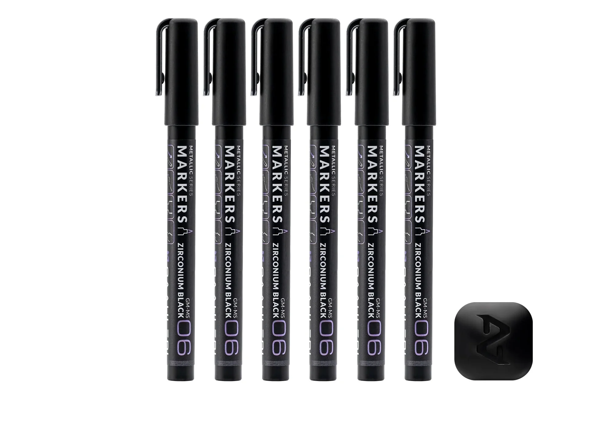 Metallic Series Markers Zirconium Black (Set of 6)