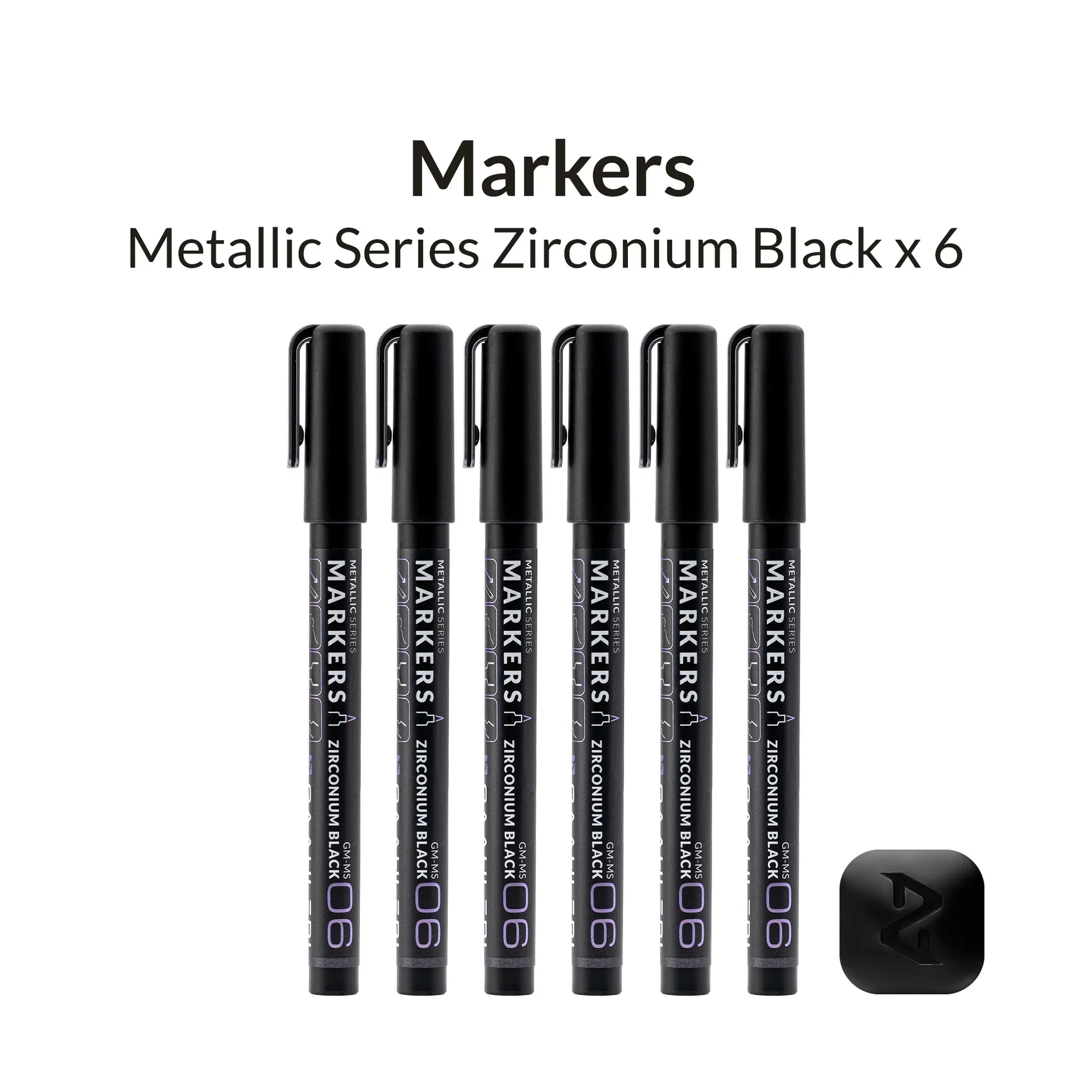 Metallic Series Markers Zirconium Black (Set of 6) - Image 2