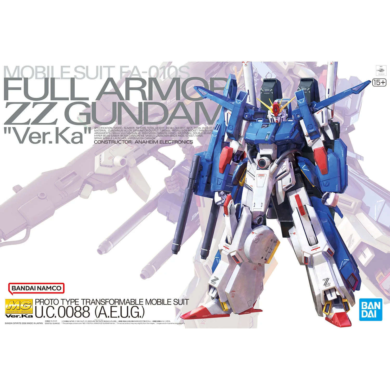 MG 1/100 Full Armor ZZ Gundam Ver.Ka - Image 2