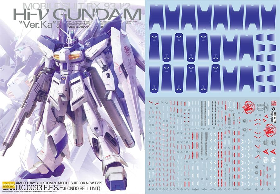 E26 MG Hi Nu Gundam Ver. Ka Water Slide Decal