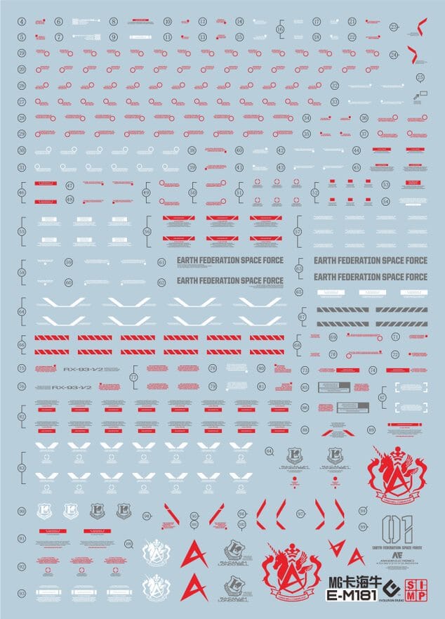 E26 MG Hi Nu Gundam Ver. Ka Water Slide Decal - Image 2