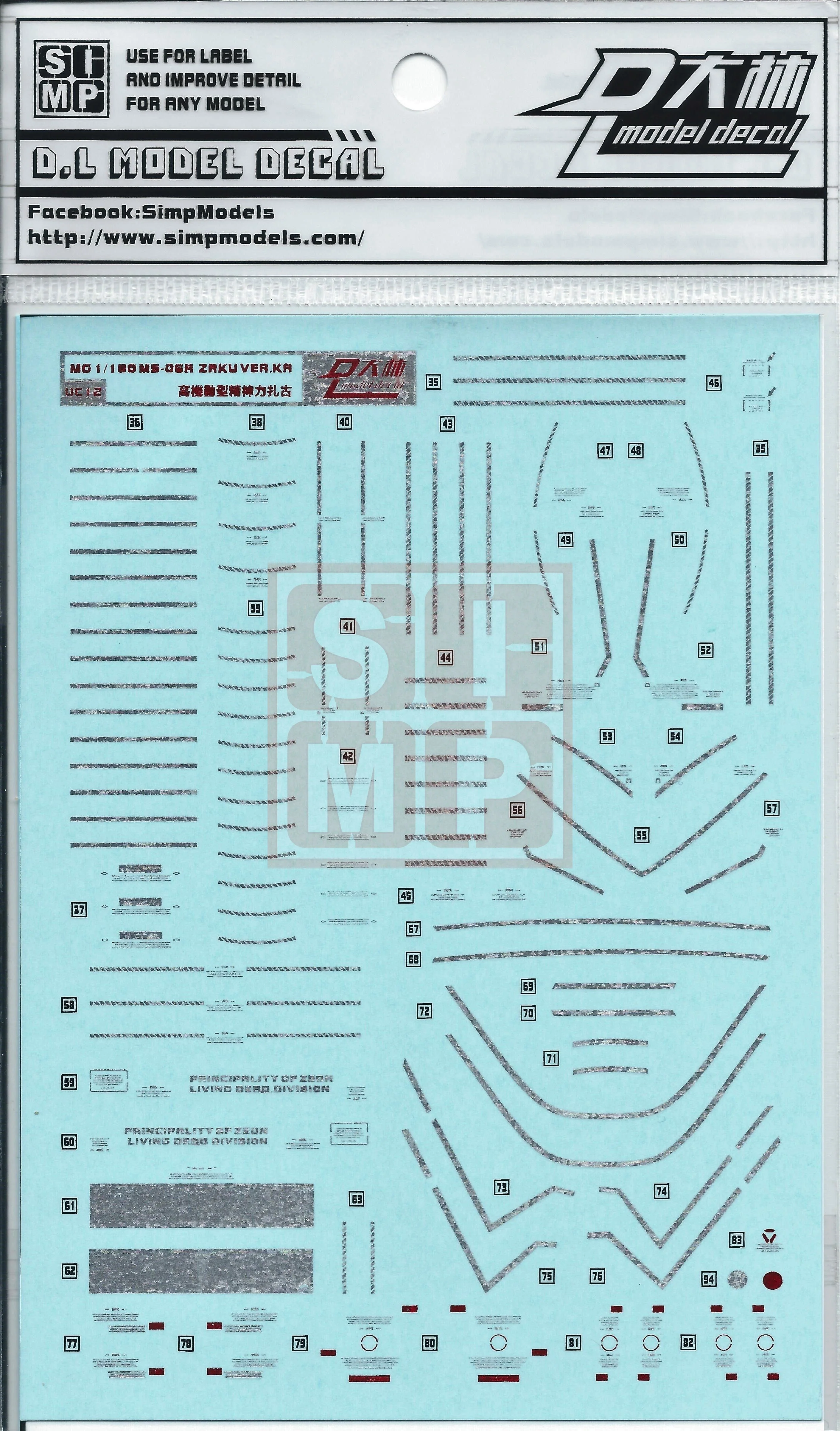 MG Psycho Zaku Metallic Water Slide Decal - Image 2