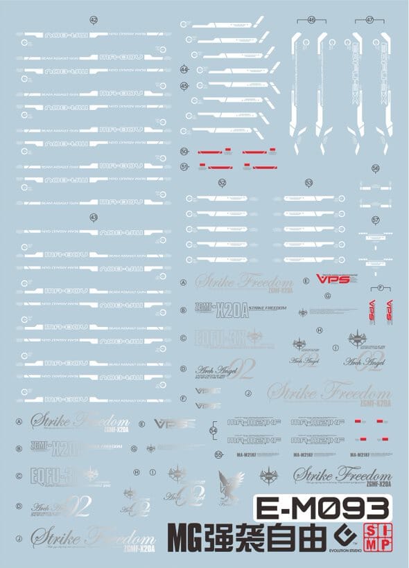 F05 MG Strike Freedom Metallic Water Slide Decal - Image 2