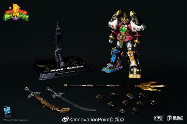 Mighty Morphin Power Rangers Metal Power Thunder Megazord Figure - Image 6