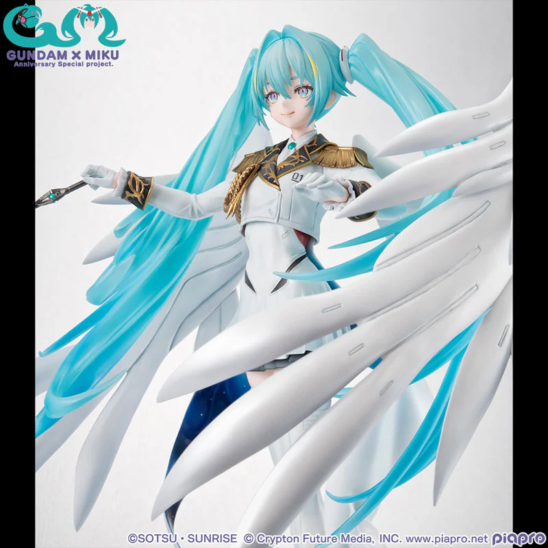 Mobile Suit Gundam 45th Anniversary x Hatsune Miku x Wing Gundam EW Lucrea Hatsune Miku 1/7 Scale Figure - Image 8