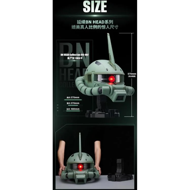 Mobile Suit Gundam BN Head Collection Vol.4 MS-06F Zaku II Head Sculpt - Image 4