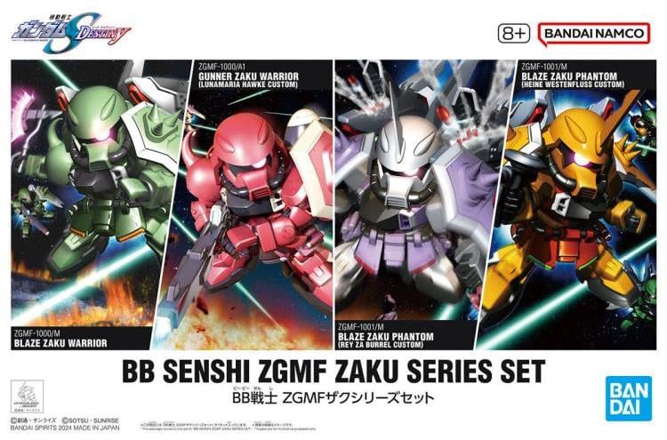 Mobile Suit Gundam SEED Destiny SD Gundam BB Senshi ZGMF Zaku Series Set of 4 Model Kits - Image 2