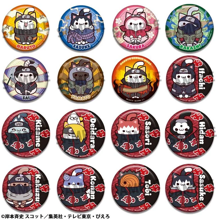 Naruto Shippuden Nyaruto! Mega Cat Project Collection 2 Box of 16 Can Badges - Image 3