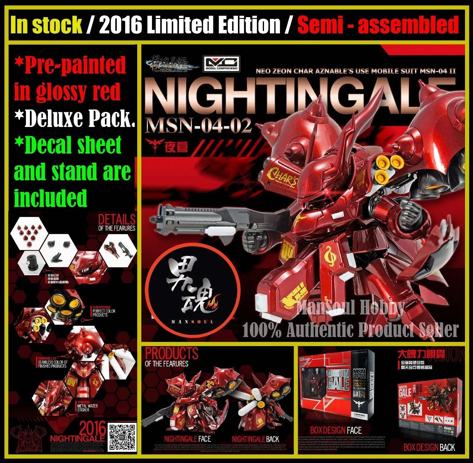 NEW 2016 Limited MC Nightingale MSN 04 02 Pre-painted SD Model Kit - Image 7