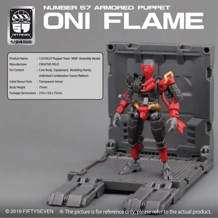Number 57 Armored Puppet Oni Flame 1/24 Scale Model Kit - Image 3