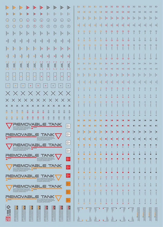 O04-2 UV React Decal Orange, Red, White and Black Water Slide Decals