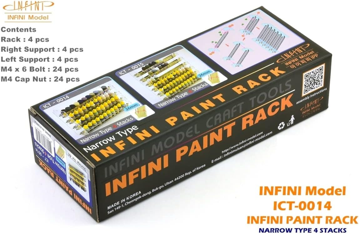Paint Rack Narrow 4 stacks(Tamiya, Vallejo, Mig, AK) - Image 2