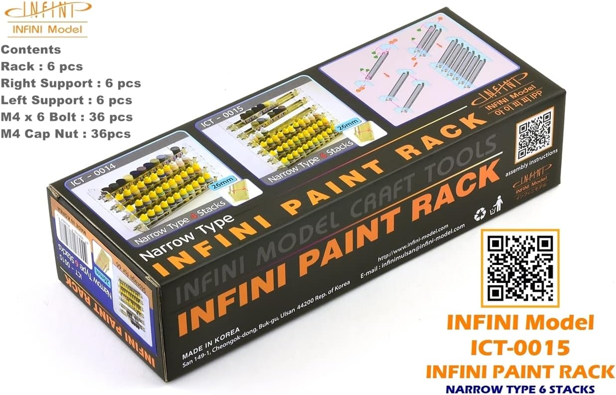 Paint Rack Narrow 6 stacks(Tamiya, Vallejo, Mig, AK) - Image 5