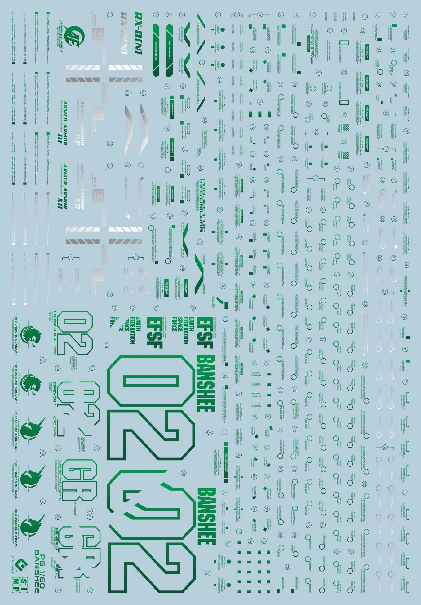PG Banshee Metallic Green Decal Sheet - Image 2
