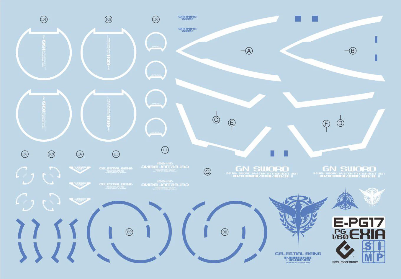 D10 PG Exia Gundam Water Slide Decal - Image 3