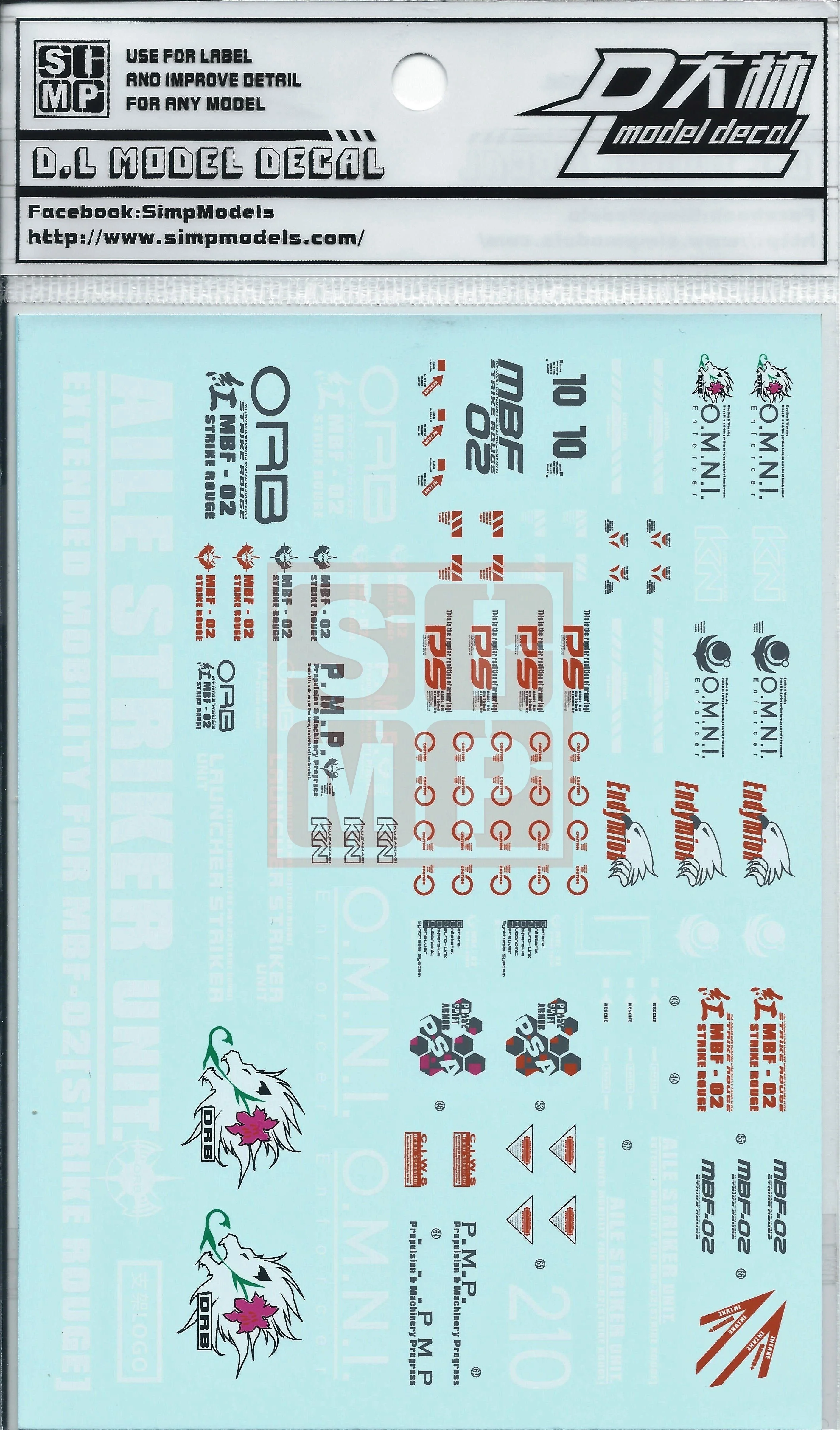 PG Strike rouge Gundam+ Sky grasper Water Slide Decal - Image 2