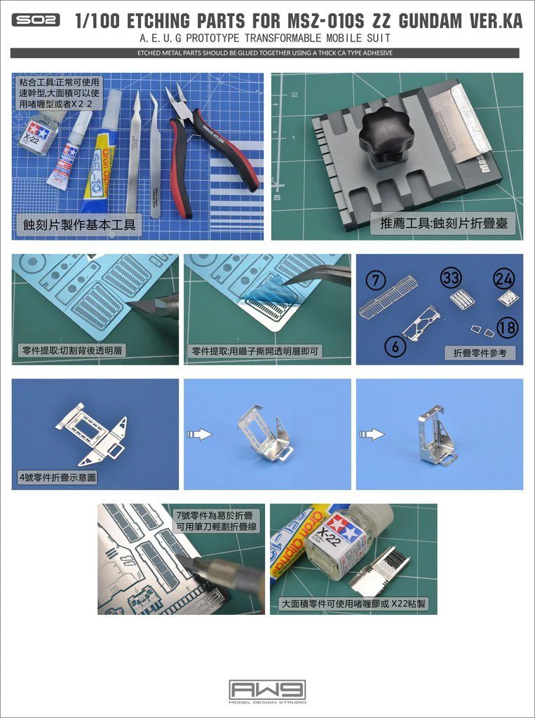 Photo Etch S01 MG ZZ Gundam Ver. ka - Image 3