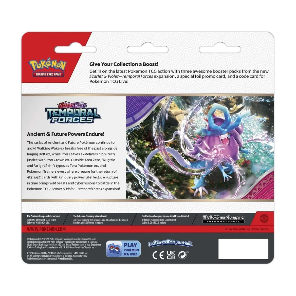 Pokemon TCG Scarlet & Violet-Temporal Forces 3 Booster Packs & Cyclizar Promo Card - Image 2