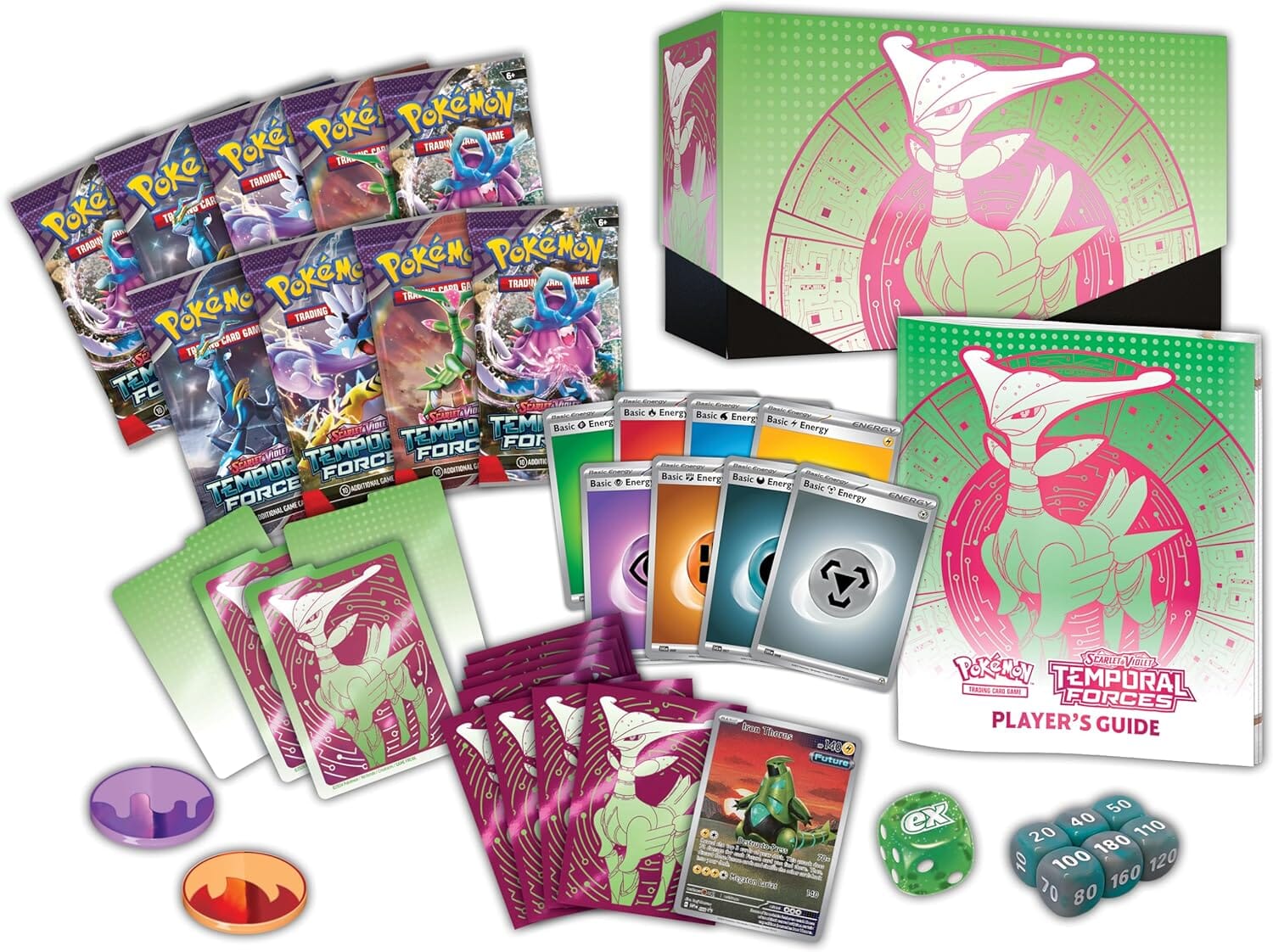 Pokemon TCG Scarlet & Violet-Temporal Forces Elite Trainer Box (Iron Leaves) - Image 2