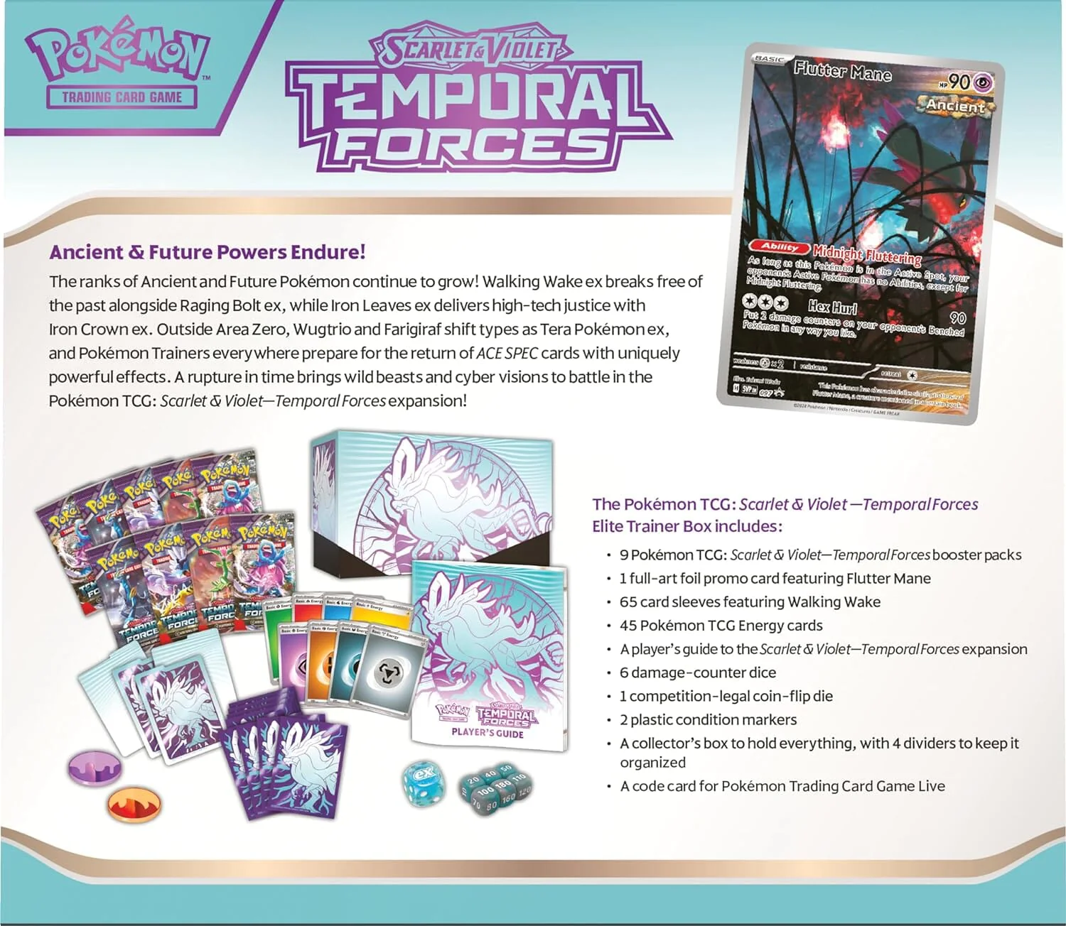 Pokemon TCG Scarlet & Violet-Temporal Forces Elite Trainer Box (Walking Wake) - Image 3