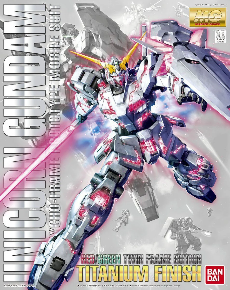 1/100 MG RX-0 Unicorn Gundam (Red or Green Frame Twin Frame Edition) Titanium Finish - Image 2