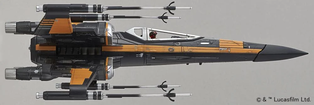 Star Wars Poe's X-Wing Fighter 1/72 Scale Model Kit - Image 8