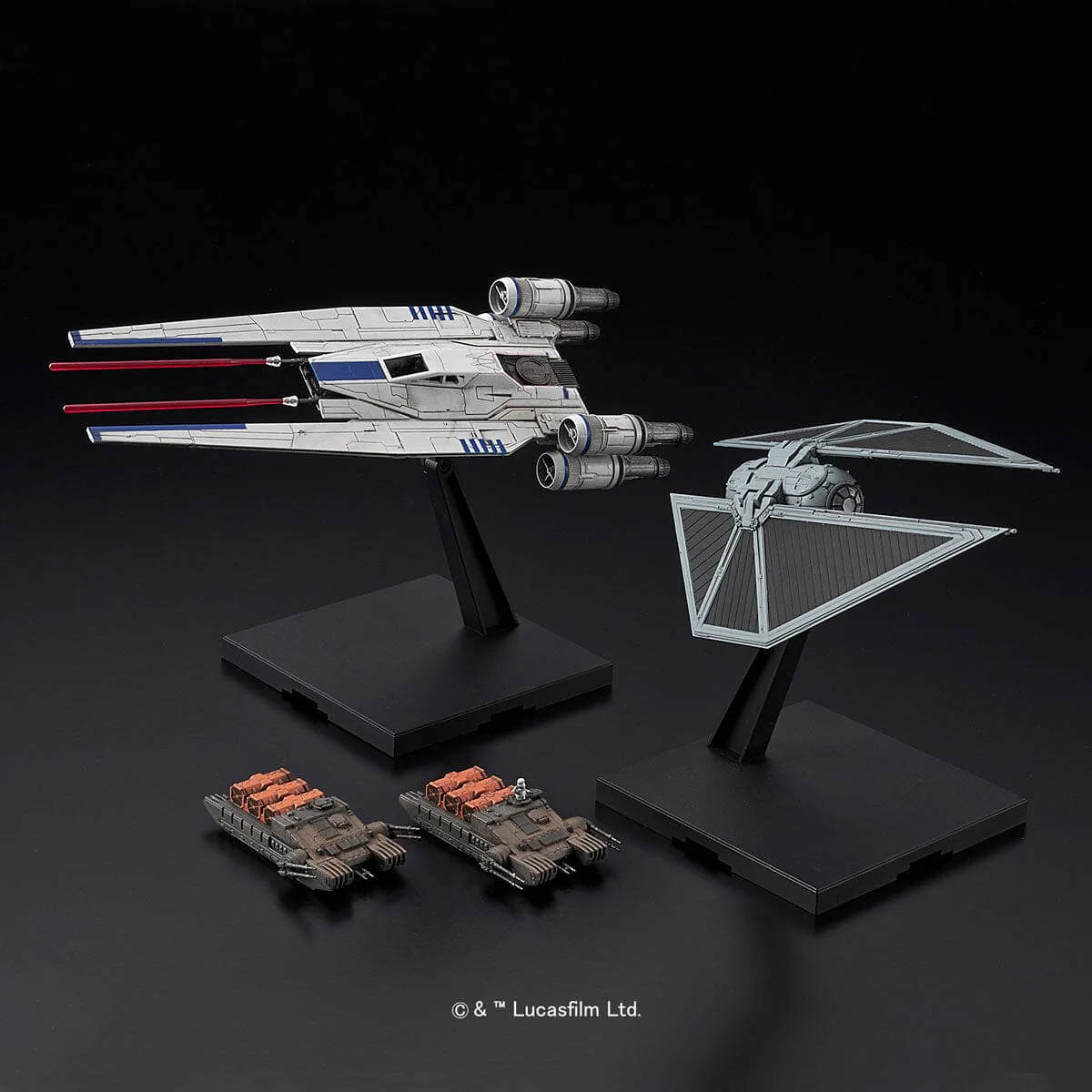 Rogue One A Star Wars Story U-Wing Fighter & TIE Striker 1/144 Scale Model Kit - Image 3