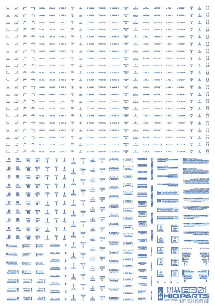 1/144 RB01 Caution Decal One Color Blue(1pc) - Image 2
