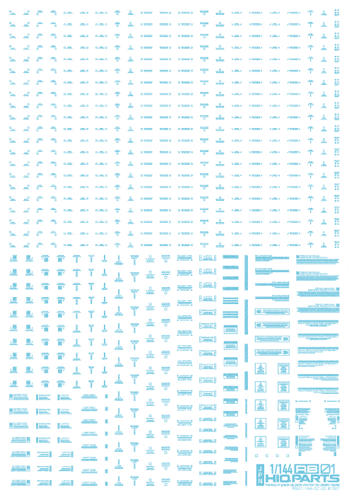 1/144 RB01 Caution Decal Pastel Blue(1pc) - Image 2