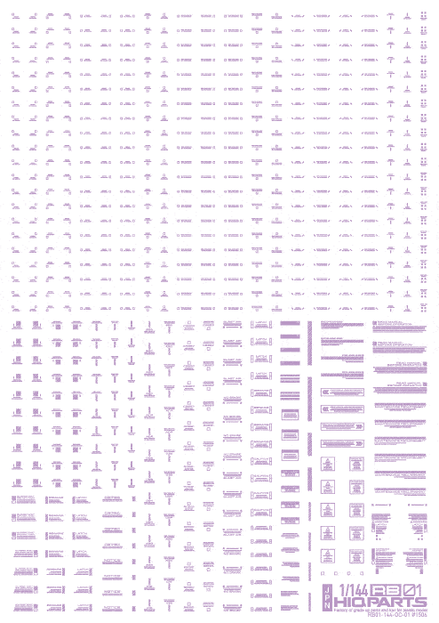 1/144 RB01 Caution Decal Pastel Violet(1pc) - Image 2