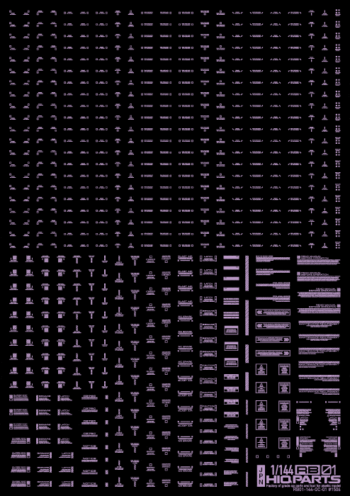 1/144 RB01 Caution Decal Pastel Violet(1pc) - Image 3