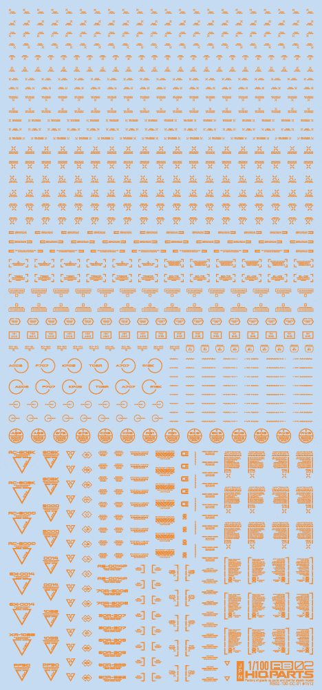 1/100 RB02 Caution Decal One Color Orange(1pc)
