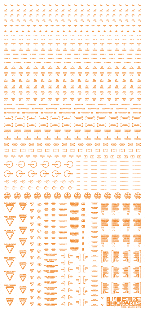 1/100 RB02 Caution Decal One Color Orange(1pc) - Image 2