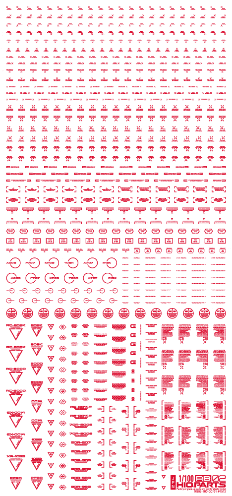1/100 RB02 Caution Decal One Color Red(1pc) - Image 2