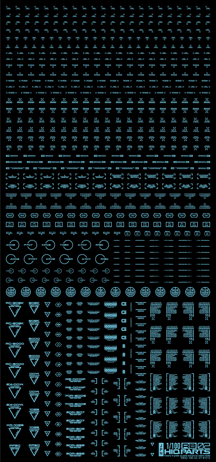 1/100 RB02 Caution Decal Pastel Blue(1pc) - Image 3