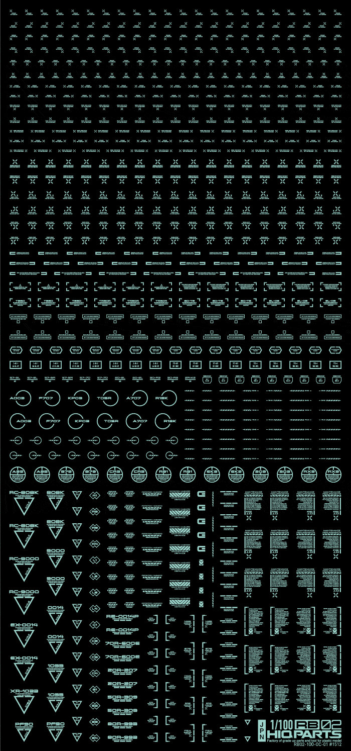 1/100 RB02 Caution Decal Pastel Mint(1pc) - Image 3