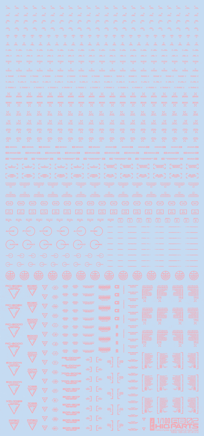 1/100 RB02 Caution Decal Pastel Pink(1pc)