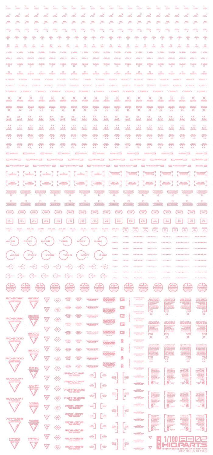 1/100 RB02 Caution Decal Pastel Pink(1pc) - Image 2
