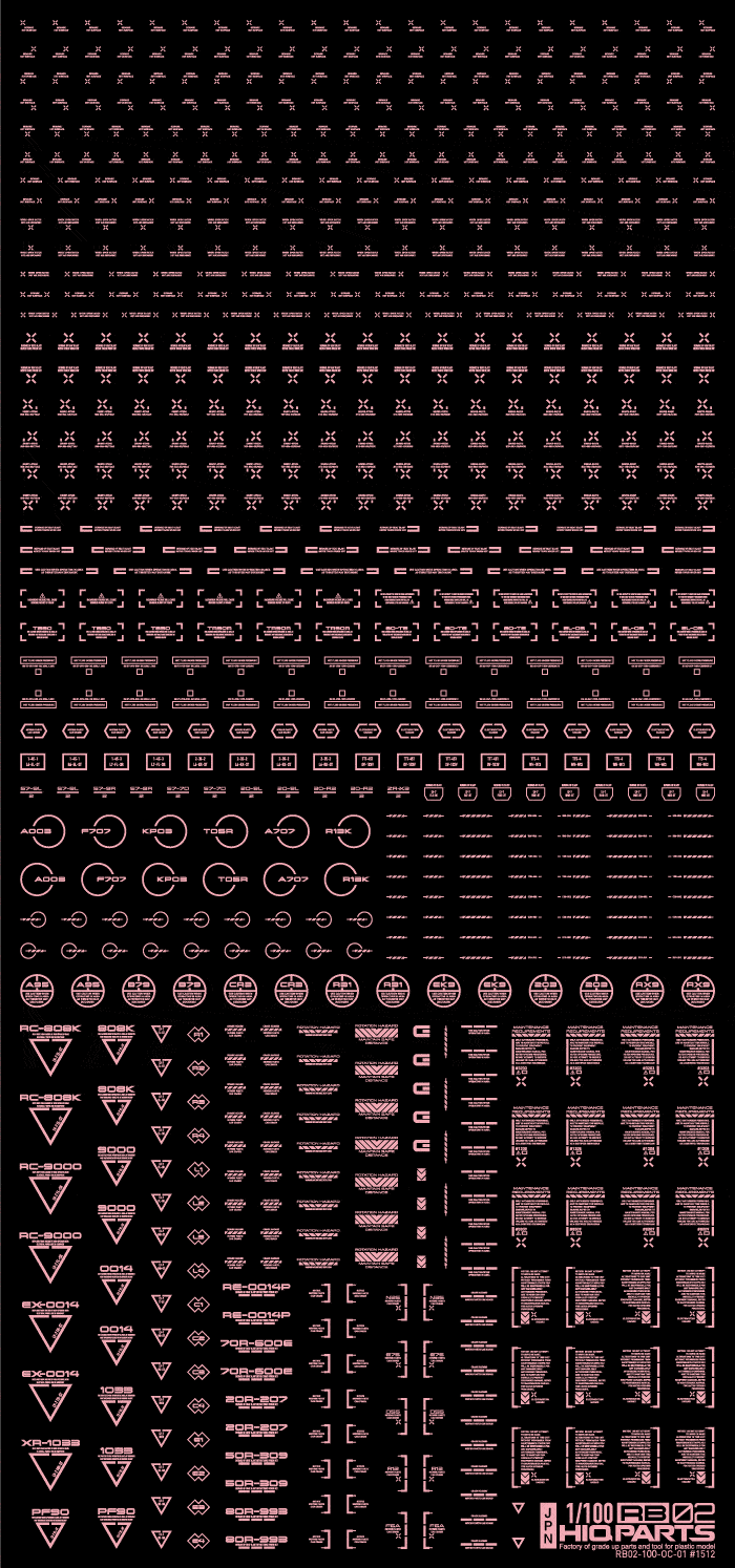 1/100 RB02 Caution Decal Pastel Pink(1pc) - Image 3