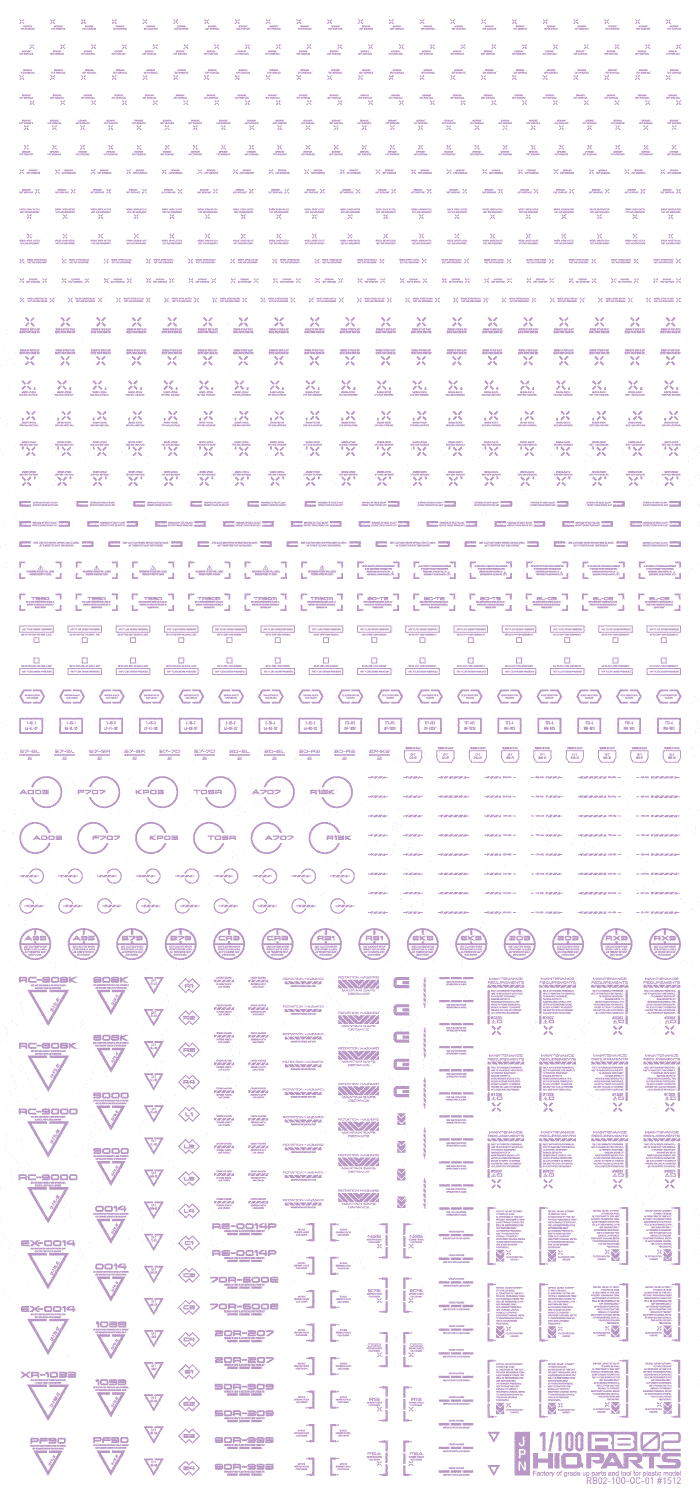 1/100 RB02 Caution Decal Pastel Violet(1pc) - Image 2