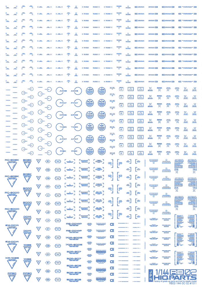 1/144 RB02 Caution Decal One Color Blue(1pc) - Image 2