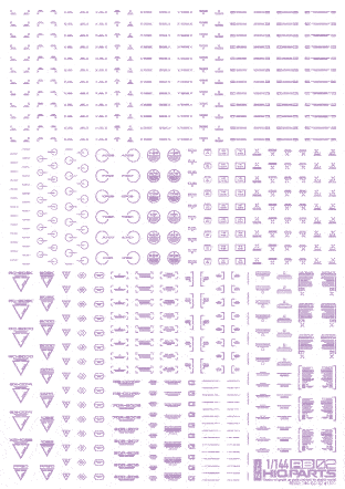 1/144 RB02 Caution Decal Pastel Violet(1pc) - Image 2