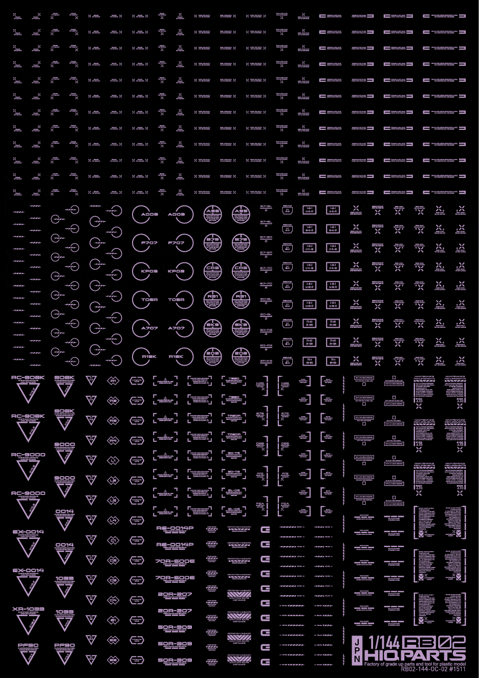 1/144 RB02 Caution Decal Pastel Violet(1pc) - Image 3