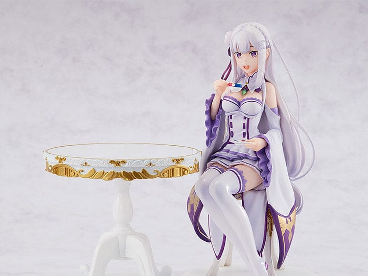 Re Zero Starting Life in Another World KD Colle Emilia (Tea Party Ver.) 1/7 Scale Figure (Reissue)