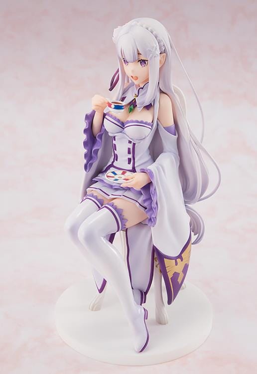 Re Zero Starting Life in Another World KD Colle Emilia (Tea Party Ver.) 1/7 Scale Figure (Reissue) - Image 4