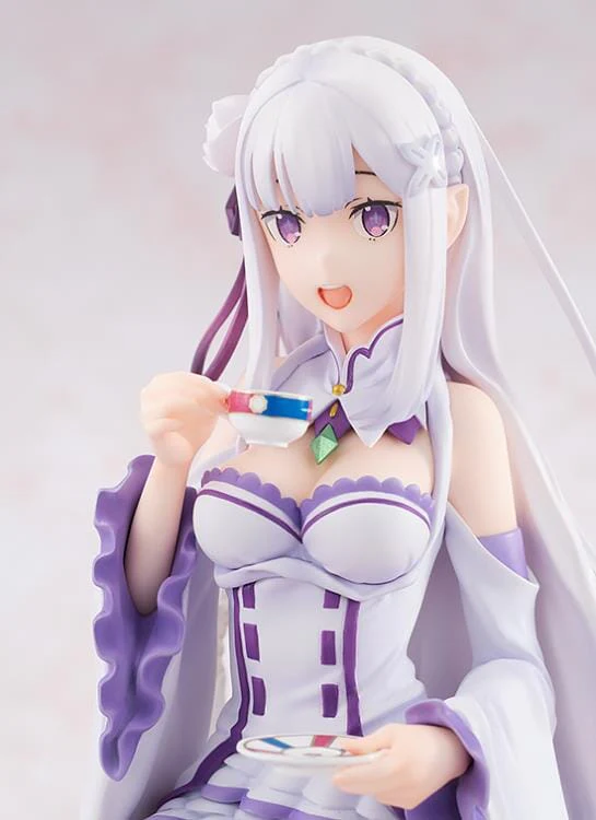 Re Zero Starting Life in Another World KD Colle Emilia (Tea Party Ver.) 1/7 Scale Figure (Reissue) - Image 8