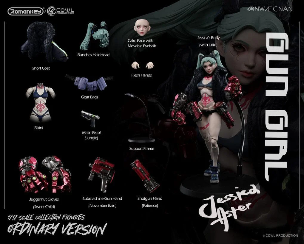 Romankey X Cowl 1/12 Gun Girl Jessica Aster Regular Version Action Figure - Image 4