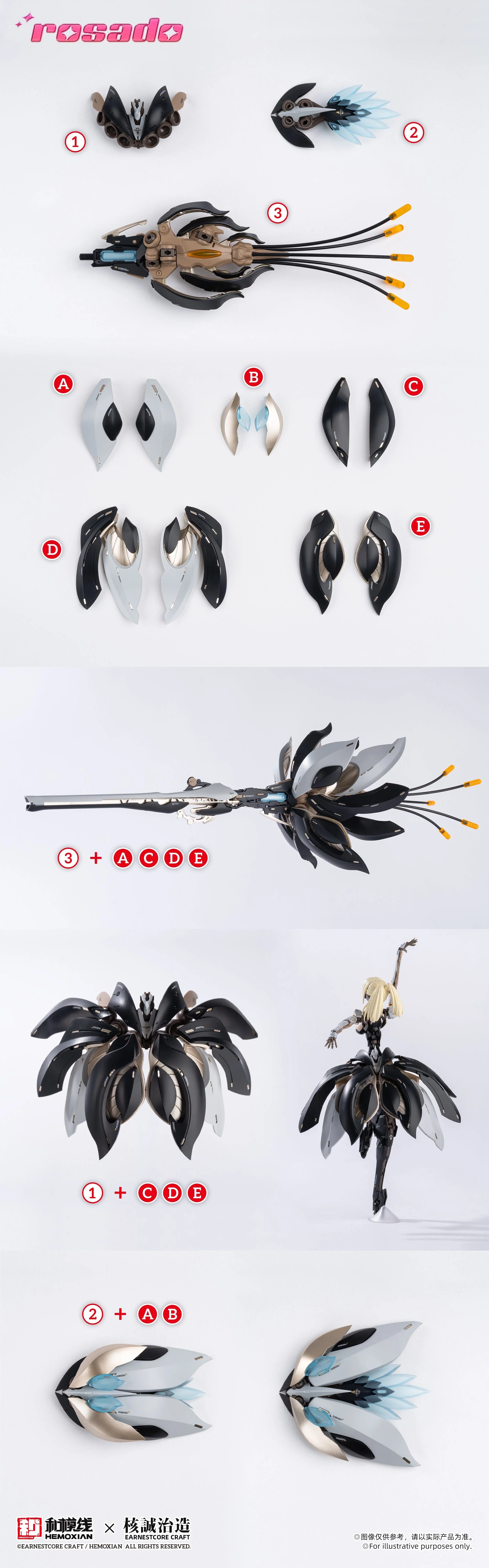 Rosado Project RS-03 Starflower Lilly MK3 1/10 Scale Model Kit - Image 24